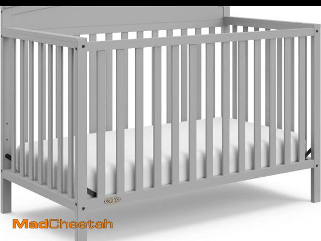Lot 74-12399819 - Graco Benton 5-in-1 Convertible Crib (Pebble Gray) - GREENGUARD Gold Certified, Converts from Baby C...