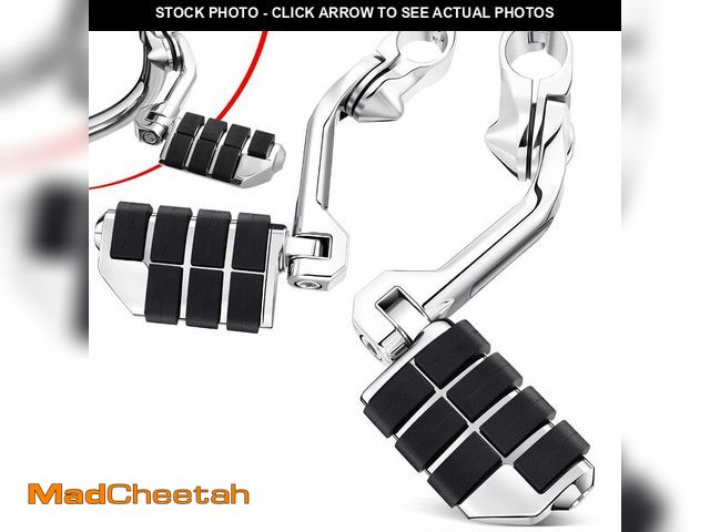 Lot 74-14265084 - Benlari Motorcycle Adjustable Highway Footpegs Style 3 Chrome Long Angled Fit for Harley Touring Str...