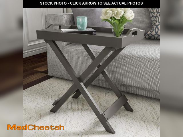 Lot 74-12136953 - Folding TV Tray Table - Contemporary Side Table with Removable Tray Top for Food Serving, Decor, or ...