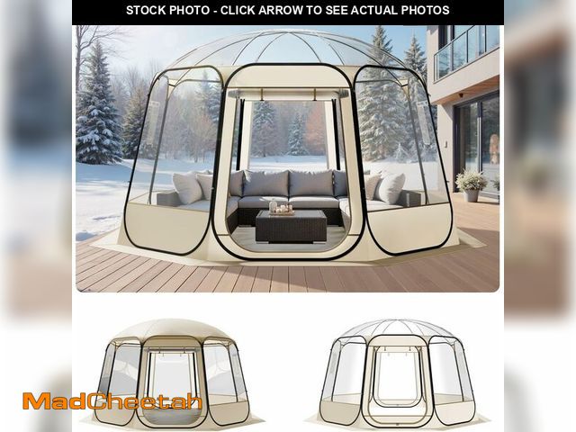 Lot 74-13710773 - VEVOR Pop up Bubble Tent, 12 x 11.1 ft Waterproof &amp; UV-Resistant, Clear Camping Tent Shelter, Ou...