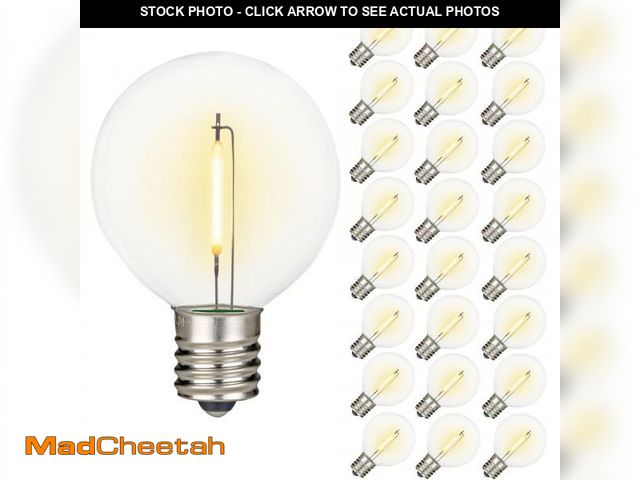 Lot 74-11854934 - Novelty Lights 25 Pack G50 LED Replacement Bulbs, E17 LED Bulb, 0.6w Shatterproof Warm White Globe S...