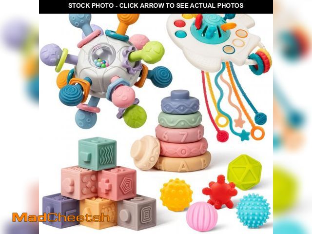 Lot 74-12303703 - Baby Toys 6 to 12 Months, 5 In 1 Montessori Toys for 1 Year Old, Incl Travel Pull String Toy &amp; R...