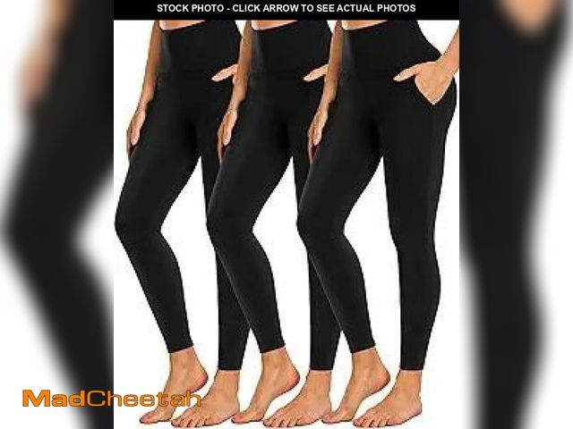 Lot 74-12126401 - NEW YOUNG 3 Pack Leggings with Pockets for Women,High Waisted Tummy Control Workout Yoga Pants - UNU...