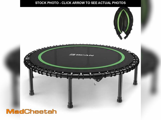 Lot 74-14609031 - BCAN 48" Fitness Trampoline with Bungees, 550LBS Foldable Mini Trampoline - UNUSED
