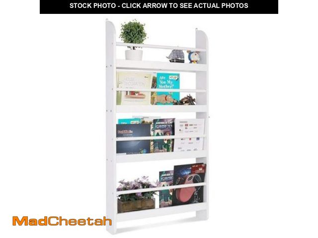 Lot 74-12401684 - Homfa 4-Tier Wall Bookshelf  Wall Mounted Kid Bookshelf Storage Rack  Organizer Stand for Books Toys...