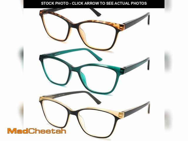 Lot 74-14053123 - STARTONYOU Reading Glasses for Women, 3-Pack Blue Light Computer Eyeglasses, Cat-Eye Fashion Full Fr...