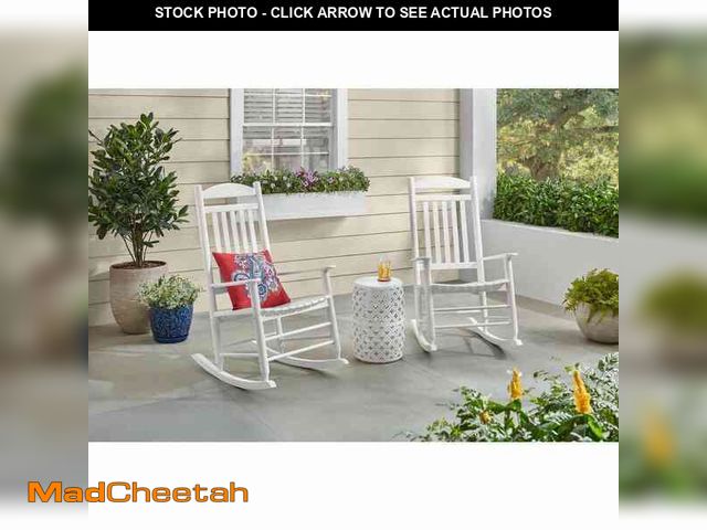 Lot 74-12464999 - *SEE DETAILS* Hampton Bay Patio White Wood Outdoor Rocking Chair *SEE DETAILS*  - USED