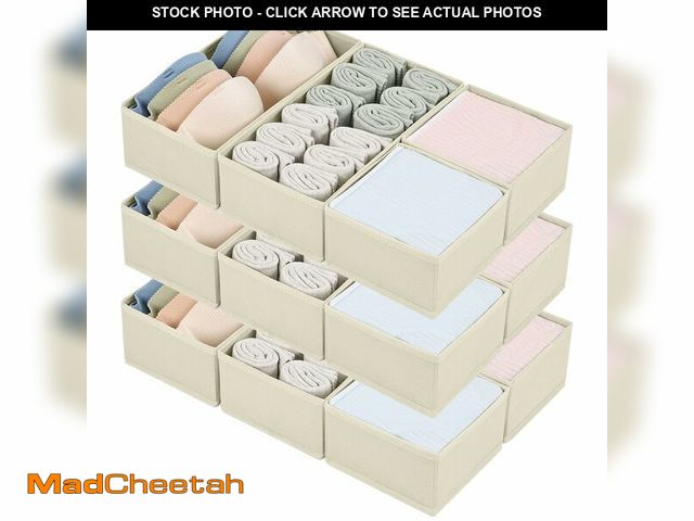 Lot 74-14266345 - DIMJ Drawer Organizers - Set of 12 Fabric Closet Organizers and Storage, Drawer Dividers for Baby Cl...