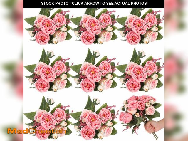 Lot 74-14155312 - Yuxung 8 Bundles Artificial Peonies Flowers Boho Faux Flowers Arrangements Artificial Centerpiece Sp...