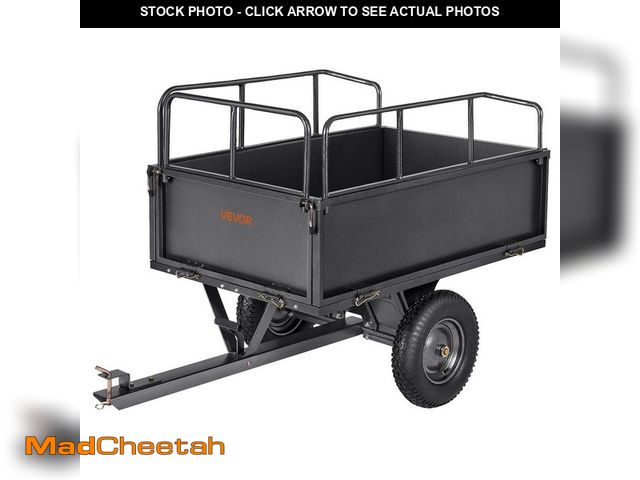 Lot 74-13128553 - VEVOR Garden Utility Trailer, 600 lbs. Capacity, 17 cu. ft. Steel Garden Cart, ATV/UTV Tow, 16 in. T...