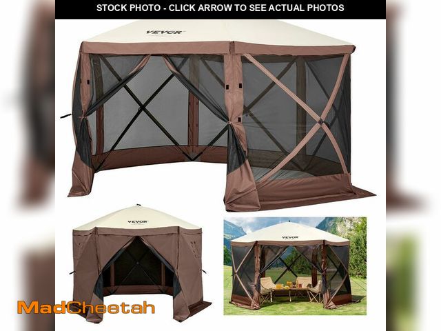 Lot 74-12898613 - VEVOR Pop Up Gazebo Screen Tent, Pop-Up Instant Gazebo Tents with Mosquito Netting Outdoor Canopy, 6...