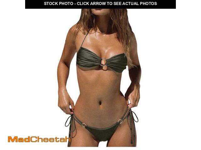 Lot 74-14431999 - SOLY HUX Women's Halter Bikini Sets Ring Linked Tie Side Bathing Suit - USED