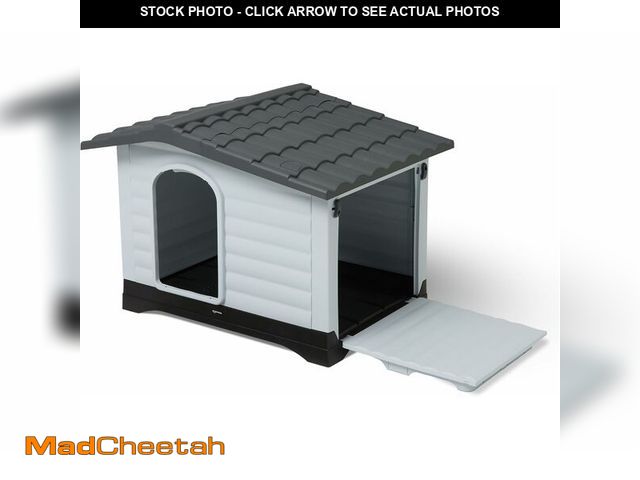 Lot 74-12544587 - Basics Plastic Dog House for Large Dogs - Easy to Assemble &amp; Detachable Structure, Indoor/Outdoo...