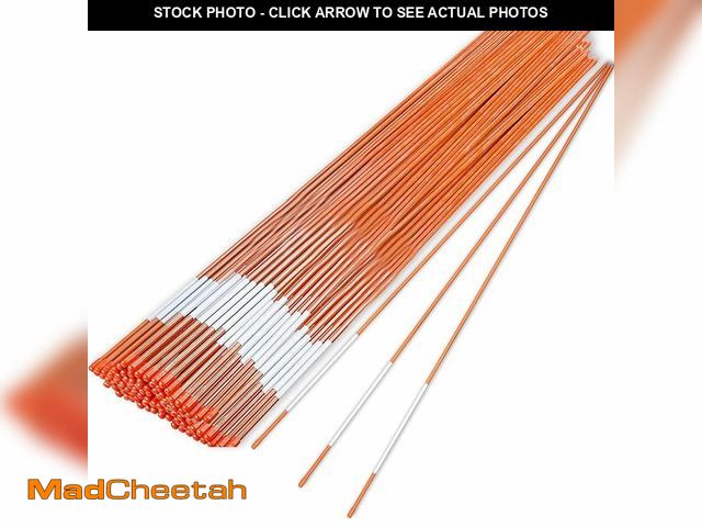 Lot 74-13040288 - Hourleey 100 Pack 48" Reflective Driveway Markers, 5/16 Inch Dia Snow Stakes with Fiberglass Pole &a...