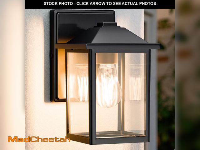 Lot 74-12439174 - MATAMEYE Outdoor Wall Lantern, Exterior Waterproof Wall Sconce Light Fixture, Black Front Door Mount...