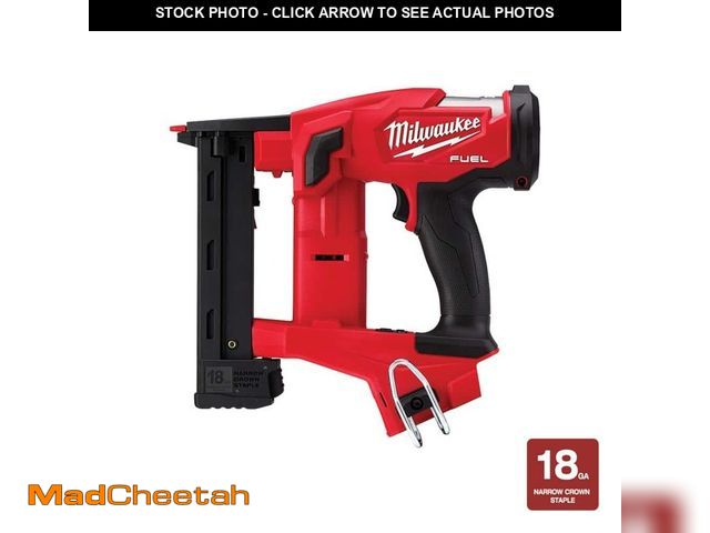 Lot 74-13133623 - Milwaukee M18 FUEL 18-Volt Lithium-Ion Brushless Cordless 18-Gauge 1/4 in. Narrow Crown Stapler (Too...