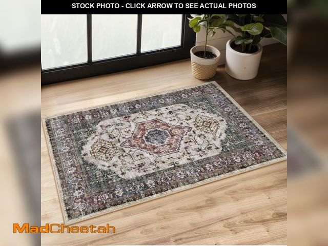 Lot 74-12438365 - Lahome Oriental Small Rugs for Entryway, 2x3 Rug Non Slip Washable Door Mat Indoor Entrance Ultra-Th...