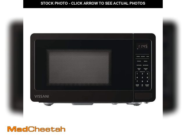 Lot 74-14182697 - Vissani 0.7 cu. ft. Electric 700-W Countertop Microwave in Black with Turntable,  6-Heating Function...