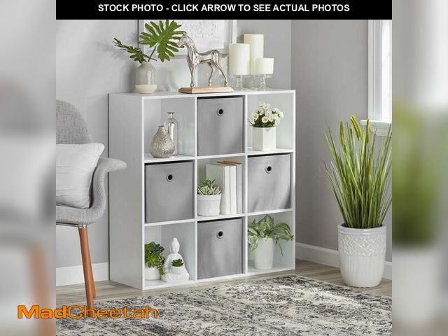 Lot 74-12857574 - Mainstays 9 Cube Storage Organizer, White - UNUSED