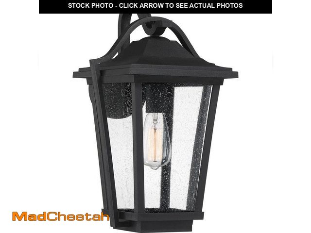 Lot 74-13822681 - Quoizel Darius 1-Light Black Outdoor Wall Lantern Sconce - UNUSED