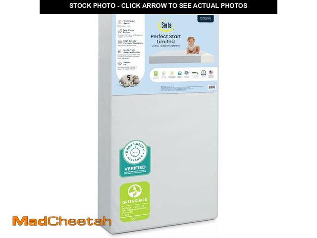 Lot 74-14068371 - Serta Perfect Start Limited Dual Sided Baby Crib Mattress and Toddler Mattress, Breathable Fiber Cor...