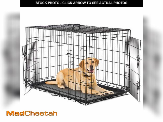 Lot 74-13043313 - GIANNA Dog Cage Pet Crate for Dogs 42 Inch Folding Metal Pet Cage Double Door W/Divider Panel Indoor...