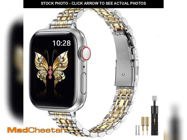 Lot 74-11553653 - MioHHR Slim Metal Band Compatible with Apple Watch Band 49mm 46mm 45mm 44mm 42mm?Series 3/2/1?,Dress...