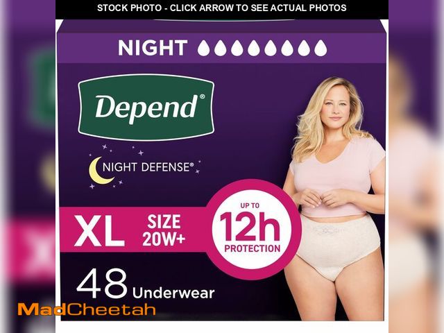 Lot 74-12601947 - Depend Night Defense Adult Incontinence &amp; Postpartum Bladder Leak Underwear for Women, Disposabl...