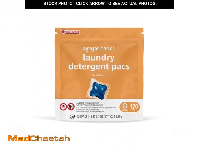 Lot 74-11846061 - Basics Laundry Detergent Pacs, Fresh Scent, 120 Count (Previously Solimo - USED
