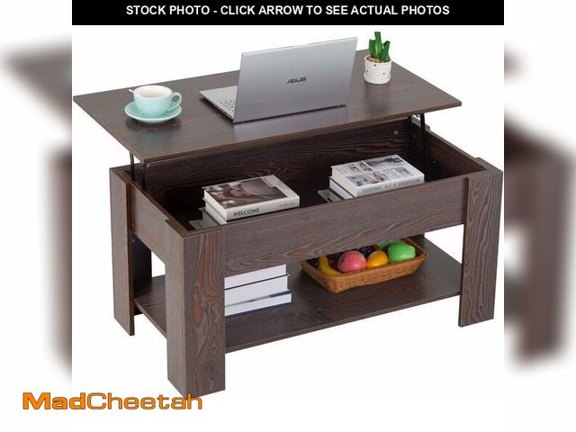Lot 74-12899393 - FDW Lift Top Coffee Table with Hidden Compartment and Storage Shelf Wooden Lift Tabletop for Home Li...