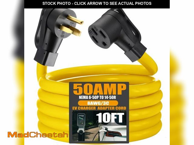 Lot 74-13630742 - Tellegloww 10FT NEMA 6-50P to 14-50R EV Charger Adapter Extension Cord 50 Amp Welder to 50 Amp EV fo...