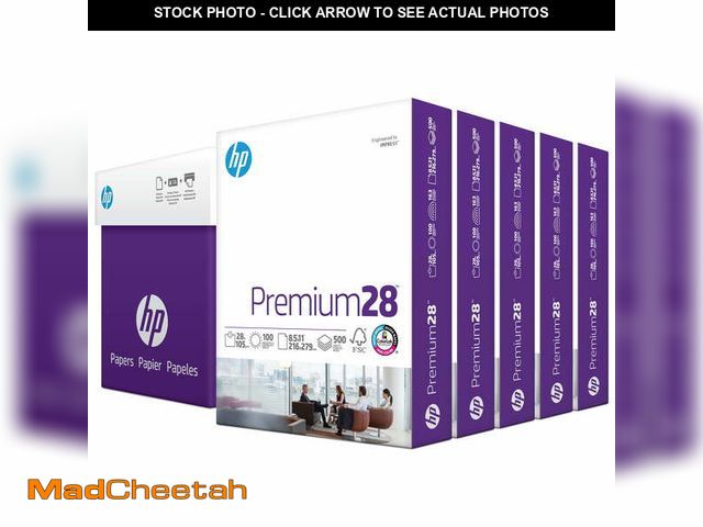 Lot 74-14283061 - HP Printer Paper - Premium, 28 lb., 8.5" x 11", 2500 Sheets, White, 5 Ream - USED
