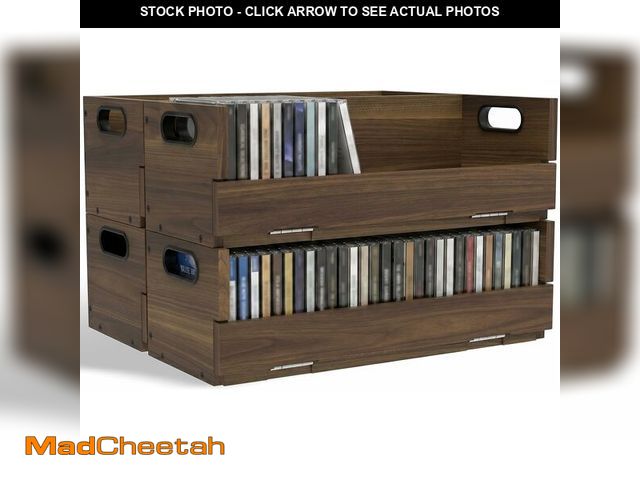 Lot 74-14282994 - LubanNese 4 Sets Wooden CD Storage Box Holder DVD Storage Organizer, Cassette Display Racks with Car...