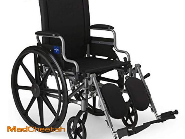 Lot 74-11987872 - Medline Lightweight Wheelchair for Adults With Swing-Back, Desk-Length Arms, Elevating Leg Rests; 18...