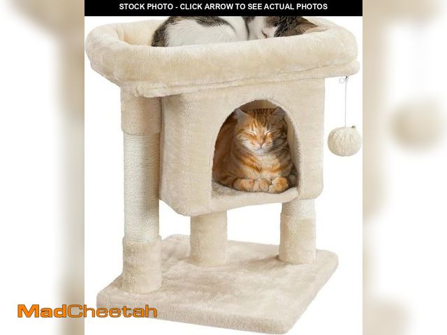 Lot 74-12098640 - Yaheetech 23.5in Cat Tree Tower, Cat Condo with Sisal-Covered Scratching Posts, Cat House Activity C...