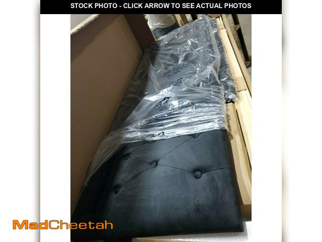 Lot 74-13074434 - Queen Size Upholstered Platform Bed Frame Black - UNUSED