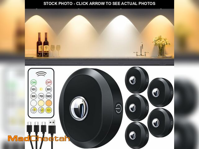Lot 74-14386812 - WILLED Puck Lights with Remote Control, Rechargeable Under Cabinet Lights, 1200mAh Battery Operated ...