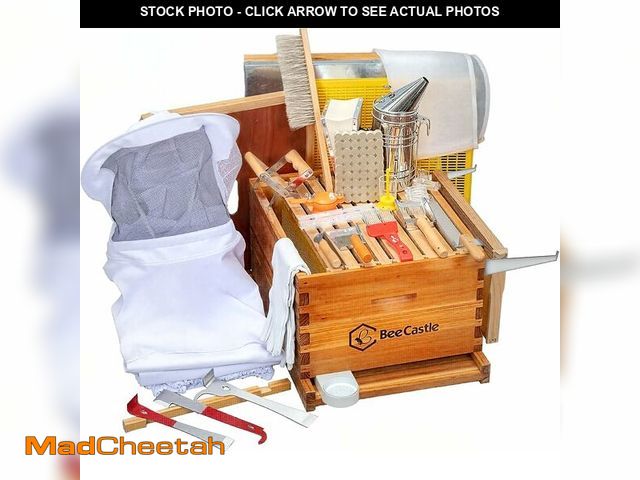 Lot 74-13213764 - BeeCastle 10-Frame Bee Hives and Supplies Starter Kit,Beehive Kit Dipped in 100% Beeswax,Bee Keeping...