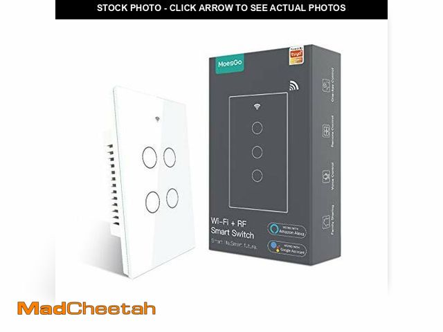 Lot 74-10956602 - MoesGo WiFi Smart Wall Light Switch,Glass Panel, Multi-Control(3 Way), 2.4GHz Wi-Fi Touch Switches, ...