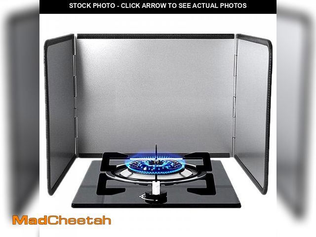 Lot 74-12116898 - KOBSAINF 3 Sided Splatter Guard,Foldable Stainless Steel Oil Splatter Screens for Frying,Oil Splash ...