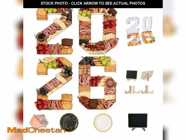 Lot 74-14263491 - 2026 Graduation Decorations | Food Tray - Reusable Fillable Numbers for Snacks, Party Serving Platte...