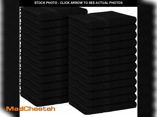 Lot 74-13696315 - Avalon Towels Salon Towel - Black Hand Towels Bulk Pack of 24 - 100% Cotton Absorbent Spa, Facial &a...