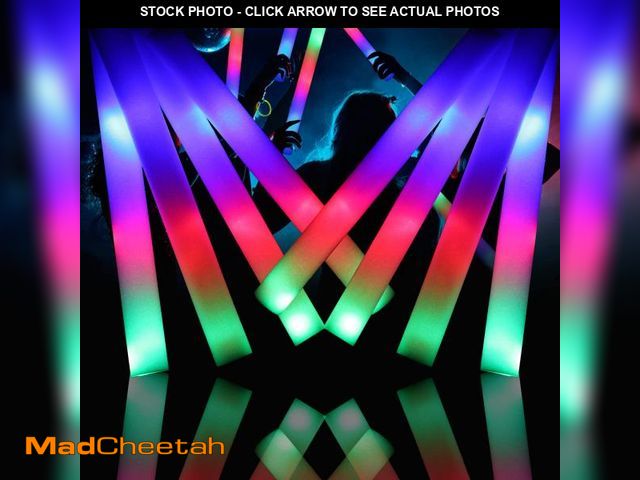 Lot 74-12116426 - Jiahz 32 PCS Foam Glow Sticks Bulk, LED Foam Sticks in The Dark Party Supplies with 3 Modes Colorful...