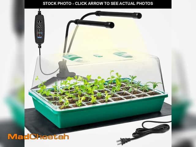 Lot 74-13567361 - CARPATHEN Seed Starter Tray with Grow Lights and Heating Mat - 40 Cell Plant Germination Tray with 4...