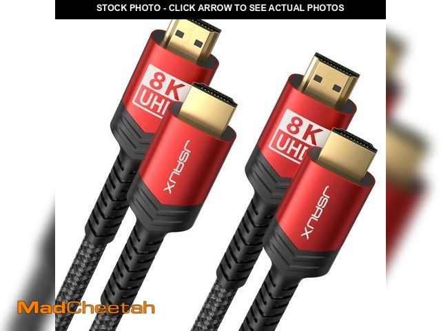 Lot 74-14268861 - JSAUX 8K Long HDMI Cable 15ft 2-Pack, 48Gbps High Speed HDMI 2.1 Cord, 4K 120Hz/144Hz, 8K@60Hz, Dyna...