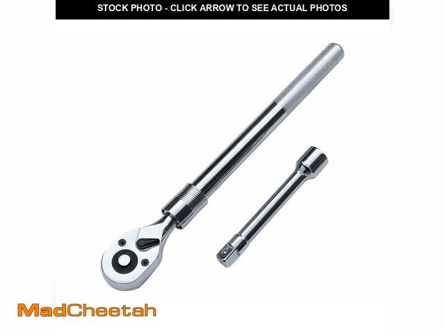 Lot 74-14478210 - MacWork 3/4" Drive Extendable Ratchet Handle, Extends 19.5in to 30.5in, Quick Release, 24-Tooth, wit...