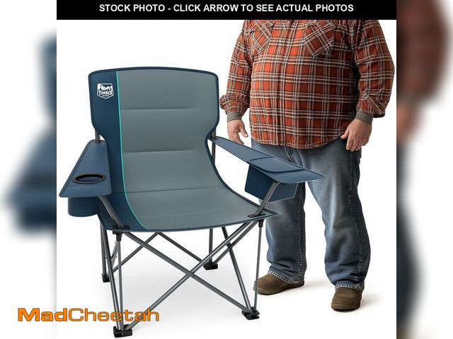 Lot 74-12760535 - Timber Ridge 550 LBS Oversized Folding Camping Chair for Adults, Heavy Duty Outdoor Chair with Cup H...