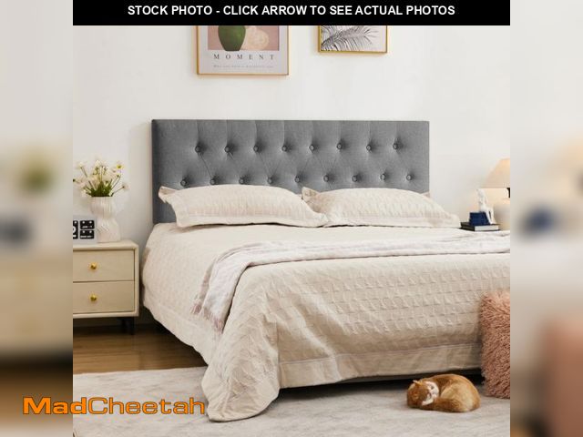 Lot 74-12490681 - JONPONY Tufted Upholstered Headboard Queen Size, Solid Wood Head Board with  Adjustable Height  Head...