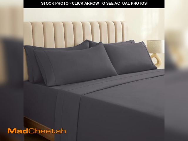 Lot 74-12407633 - LuxClub 4 PC Sheet Set Bed Sheets Deep Pockets 18" Eco Friendly Wrinkle Free Cooling Machine Washabl...