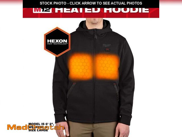 Lot 74-13131223 - Milwaukee Men's X-Large M12 12-Volt Lithium-Ion Cordless Black Heated Jacket Hoodie Kit - UNUSED